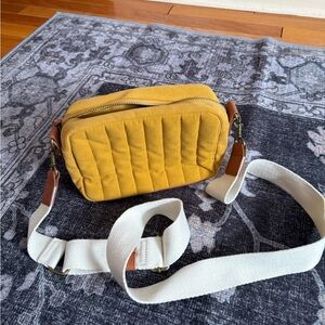 Yellow Quilted Crossbody Bag